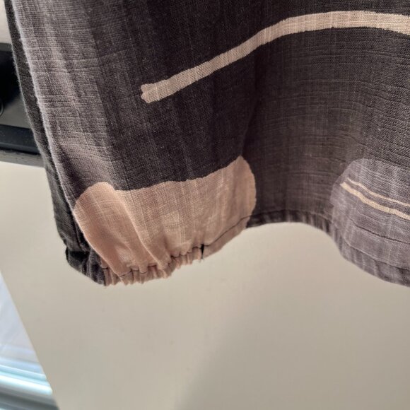 Linen Blend Sleeveless Sheath with Colorful "Mod" Inserts - Picture 5 of 9